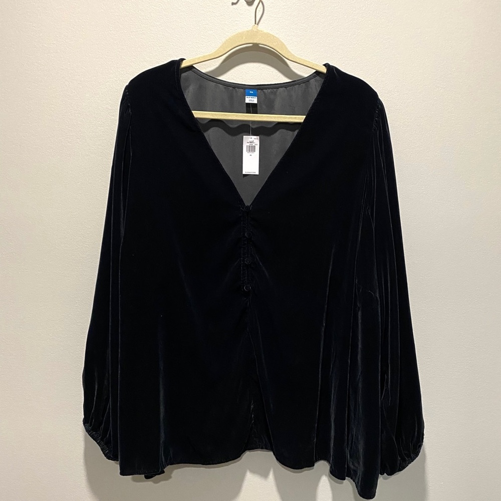 Old Navy Velvet Balloon Sleeve Top - Size 4x